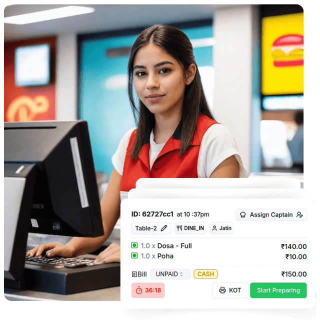Restaurant management system dashboard
